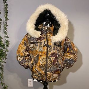 RARE Neiman Marcus Blue Fox Fur Hood Vintage Coat